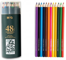 Încarcă imaginea în vizualizatorul Galerie, Creioane colorate hexagonale ulei pastel cutie cilindrica din carton premium 48 culori/set M&amp;G
