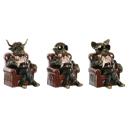 Figură Decorativă Home ESPRIT Maro Auriu* 18 X 22,5 X 26,5 CM (3 Unități)