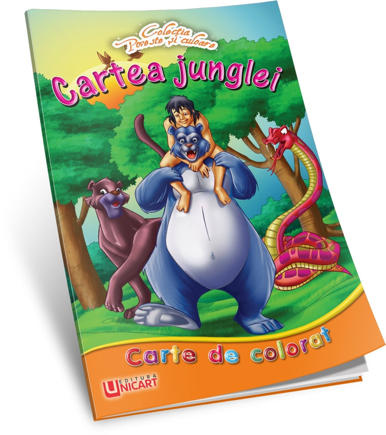 Carte de colorat 3ani+ Cartea Junglei - Unicart
