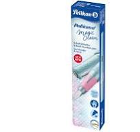 Stilou Pelikano Magic Ocean, Dreptaci, pentru dreptaci, 1 patron mare albastru inclus, cutie carton, verde/roz