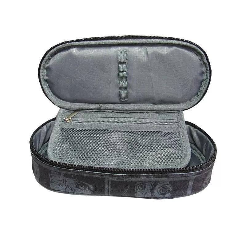 Penar borseta 1 compartiment, 1 extensie, oval, Majewski, Colectia Black Anime 2024, PC-01, 20.5x9.5x5 cm