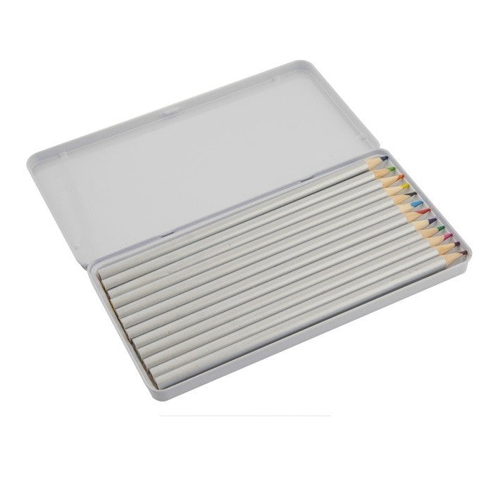 Set 12 creioane colorate in cutie metalica Grafix Premium