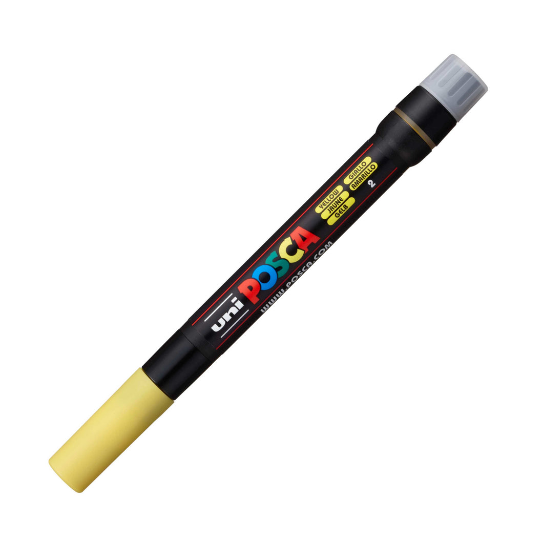Marker pensula UNI Posca Brush PCF-350, galben