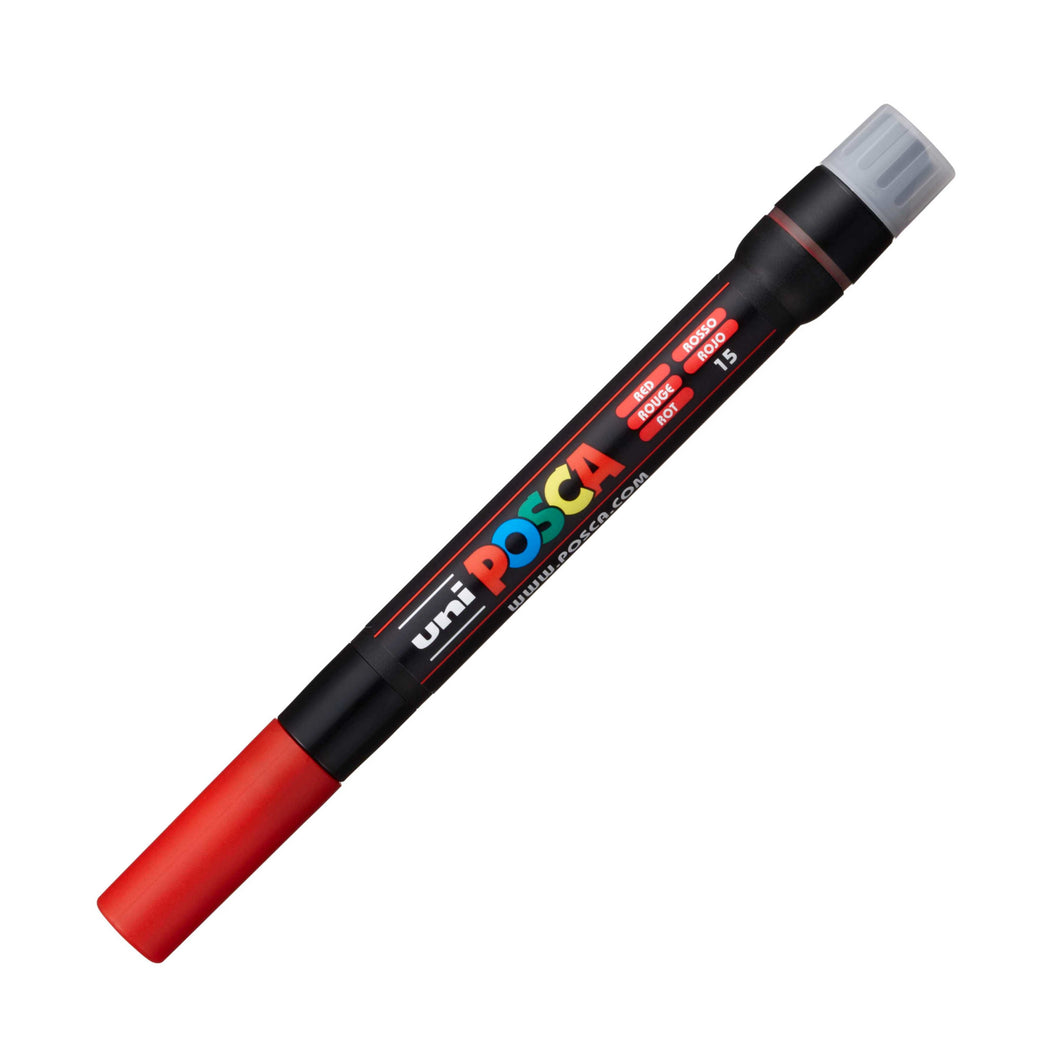 Marker pensula UNI Posca Brush PCF-350, rosu