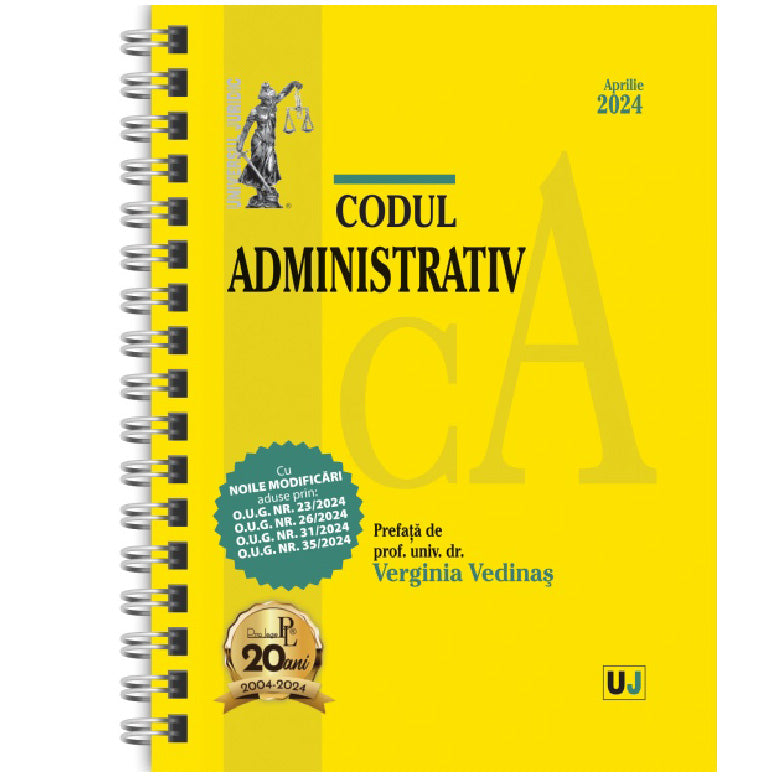 Codul administrativ aprilie 2024 (editie spiralata), Verginia Vedinas