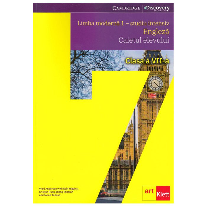 Limba moderna 1 - studiu intensiv. Engleza. Caietul elevului. Clasa a VII-a, Art Klett