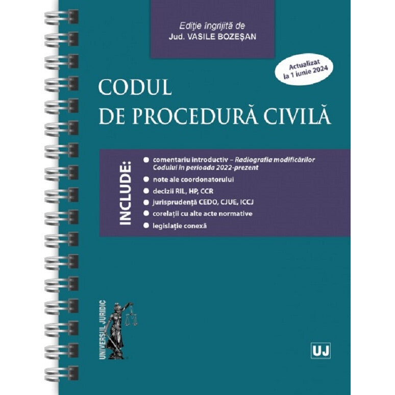 Codul De Procedura Civila Act.1 Iunie 2024 Ed. Spiralata - Vasile Bozesan