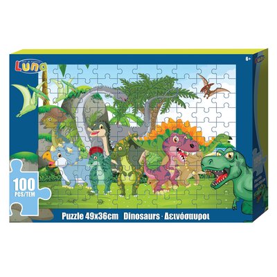 Puzzle de colorat, 100 piese 49X36CM Dinozauri