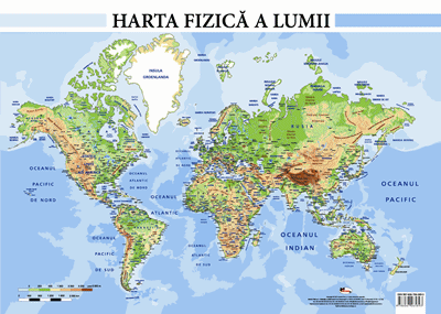Harta Fizica a Lumii - Plansa A2-Aramis