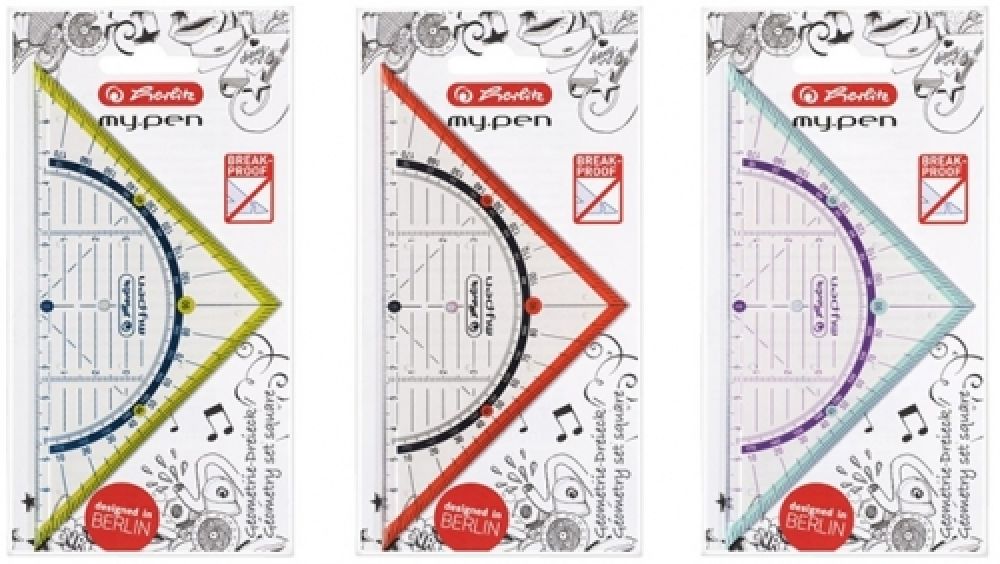 Echer/raportor My.Pen 16 cm, diverse modele, Herlitz