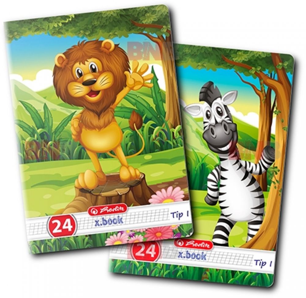 Caiet A5, 24 file, 80g/mp, Tip I, Cute Animals Premium Herlitz