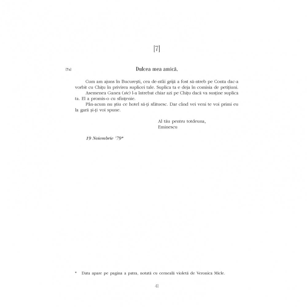 Dulcea mea Doamna/ Eminul meu iubit. Corespondenta inedita Mihai Eminescu ? Veronica Micle (editia 2018)