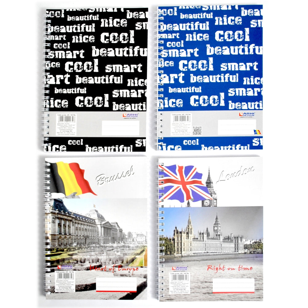 Caiet spiralizat Arhi Design, Matematica, A5, 100 file