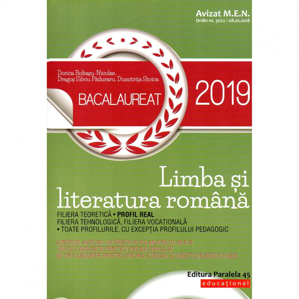 Bacalaureat 2019. Limba si literatura romana. Profil real, autor Dumitrita Stoica