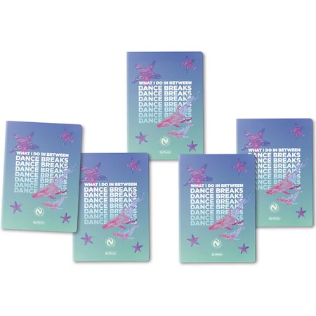 Set 5 Caiet Herlitz, A4, 80 file, 70g/mp, patratele, colturi rotunjite, motiv Dreams of Neversea