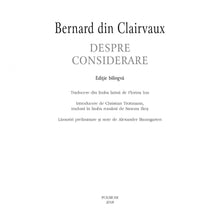 Încarcă imaginea în vizualizatorul Galerie, Despre considerare, Bernard din Clairvaux
