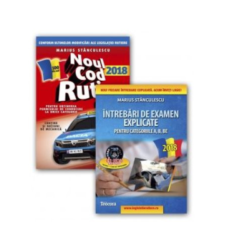Pachet Promotional 2018 Toata teoria+Intrebari explicate+CD cu 1500 de intrebari pentru categoriile A, B, A1, A2 si AM