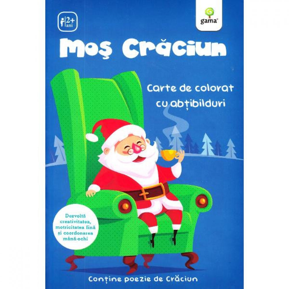 Mos Craciun.Carte de colorat cu abtibilduri/ Activitatile mele de Craciun