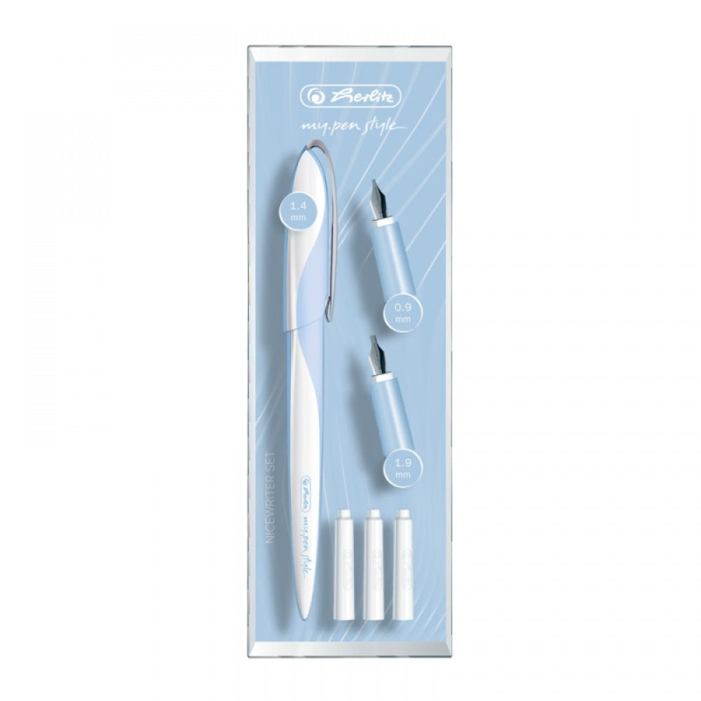 Stilou My.Pen  Style Caligrafie Herlitz cu 3 penite, Albastru