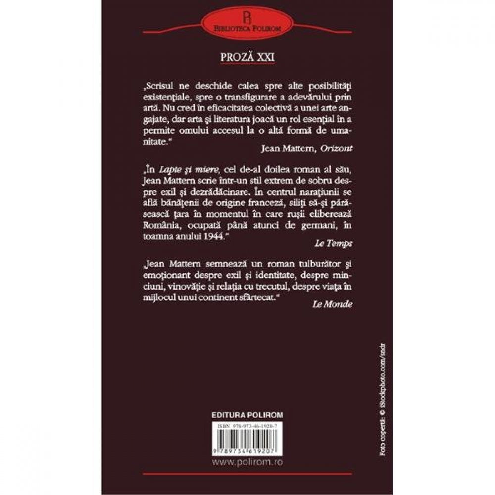 Lapte si miere - Jean Mattern